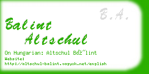 balint altschul business card